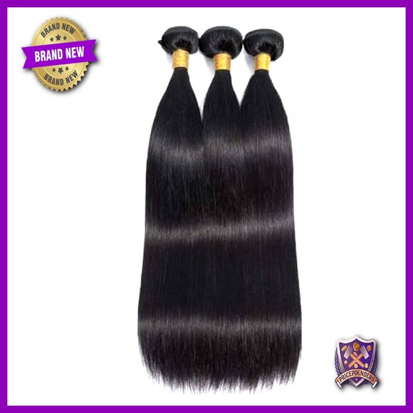 Straight Human Hair Extensions 20 Inch Brazilian Virgin Bundles 300g Total